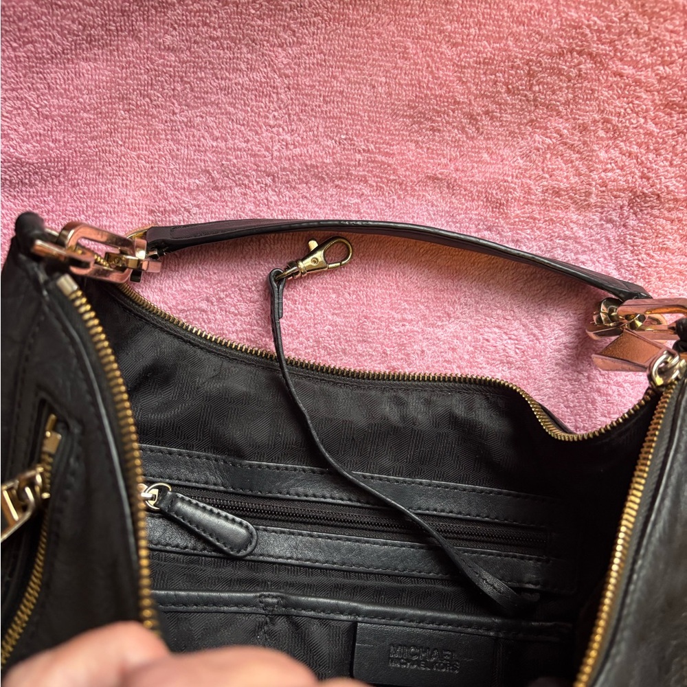 Michael Kors Black Leather Hobo Bag - Picture 4 of 5